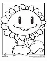Coloring Pages Zombie Sunflower Vs Zombies Plants Cartoon Fighting sketch template