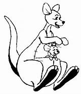 Roo Coloring Pages Disney Kanga Pooh Winnie Animal Template sketch template