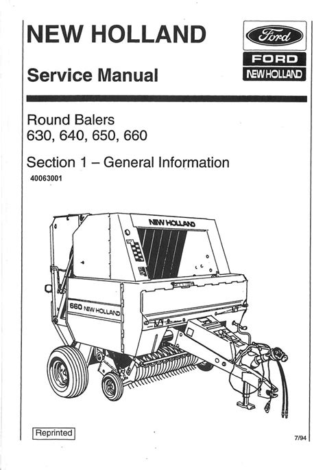 vehicle repair manuals literature ford  holland     large  baler service