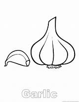 Garlic Vegetable Print sketch template