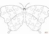 Puzzle Coloring Butterfly Jigsaw Pages Pattern Drawing Crafts sketch template