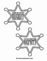 Sheriff Coloring Western Pages Badge Deputy Cowboy Star Theme Country Wild West Color Cowboys Printable Badges Party Getcolorings Book Props sketch template