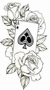 Tatuagem Baralho Originais Spielkarten Coringa Karten Ace Spades sketch template