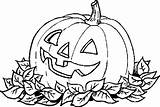 Coloring Pumpkin Halloween Pages Scary Print sketch template