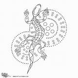 Aboriginal Lizard Indigenous Symbols Gecko sketch template