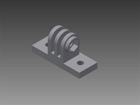simple gopro mount  model  printable stl cgtradercom