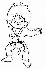 Karate Colouring Kwon Tae Tai sketch template