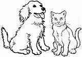 Coloring Puppy Pages Puppies Kittens Dog Color Dogs Cats Drawing Cat Cartoon Cute Kitten Birthday Gato Perro Perros Gatos Gif sketch template