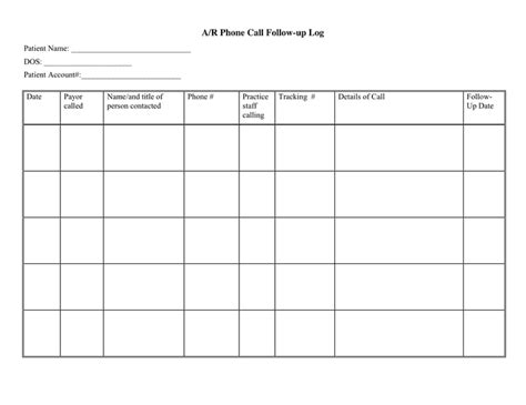 call log template   documents   word  excel