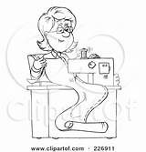 Sewing Seamstress Coloring Outline Pages Machine Clipart Illustration Clip Royalty Happy Template Paper sketch template