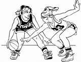 Basketball Coloring Girls Pages Printable Drawing Sports Categories sketch template