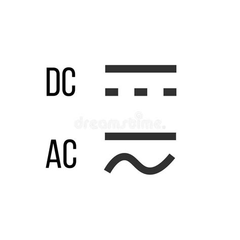 gleichstrom dc symbol zeichen vektor illustration isolat auf weiem