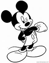 Mickey Mouse Coloring Pages Winking Misc Disneyclips sketch template