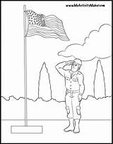 Coloring Memorial Pages Flag Printable Soldier Kids Drawings Flags Colonies Printables Cliparts Mexican Print Color Veterans Popular Clipart Coloringhome Salute sketch template