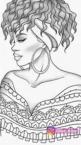 Coloring Pages Girl Printable Book Adult Colouring Melanin Girls Books Portrait Clothes Dessin Coloriage Africain People Fashion Natural African Drawings sketch template