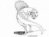 Baryonyx Coloring Pages Jurassic Lineart Printable Kids Color Adults Print sketch template
