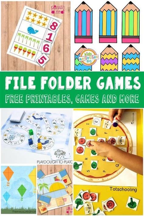 lots  fun   file folder games  kids preschool printables