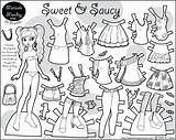 Paper Doll Coloring Printable Pages Dolls Dress Clothes Print Color Monday Printing Fashion Saucy Sweet Colouring Kids Marisole Inspired Girls sketch template