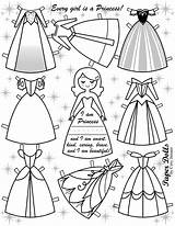 Paper Coloring Doll Dolls Disney Cute Pages Princess Printable Choose Board sketch template