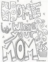 Coloring Pages Doodle Alley Mother Mothers Quote sketch template