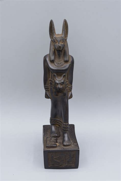 Statue Of Egyptian God Anubis With Sekhmet Head Black Etsy