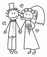 Groom Bride Clipart Library Clip Drawing Line Figures sketch template