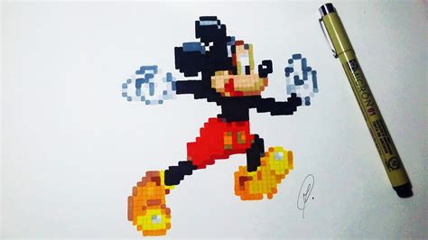 mickey mouse pixel art speed drawing youtube