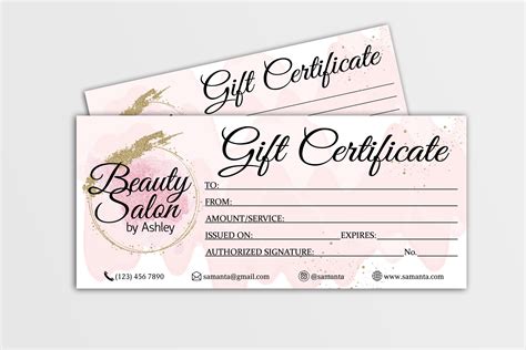 gift certificate template editable gift card gift voucher etsy canada
