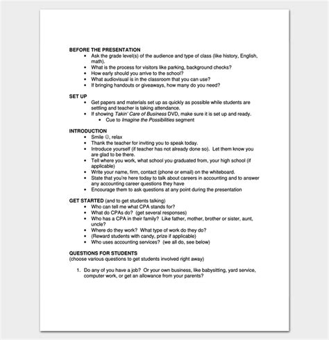 script outline template  examples  word  format