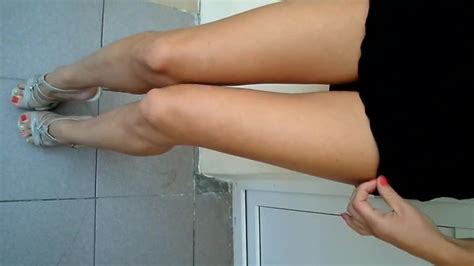 my legs without pantyhose tugging and teasing dress