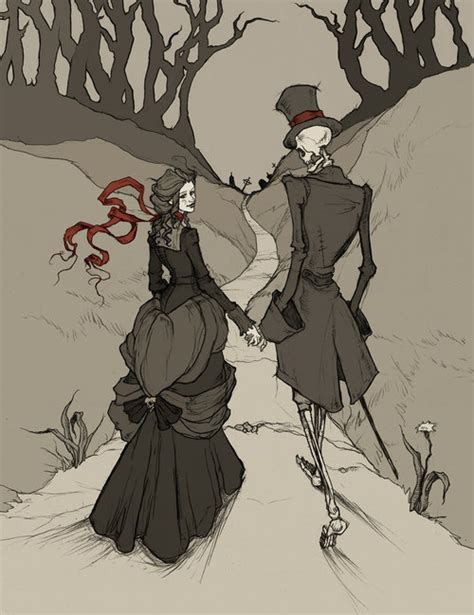 beauty bones couple dark goth illustration image 73602 on