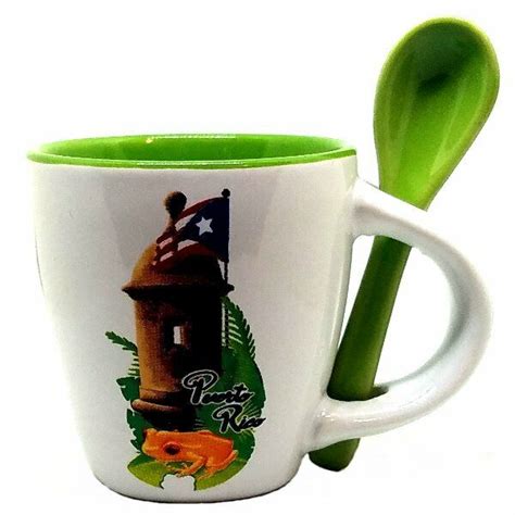 Puerto Rico Coffee Cup With Spoon Handel Ceramics Mug Free Shipping