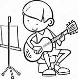 Guitar Coloring Playing Boy Stock Children Illustration Clipart Clipartmag Depositphotos sketch template