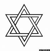Star David Coloring Jewish Pages Tattoo Pointed Six Symbol Hanukkah Online Cross Pentagram People Judaism Khazar Creator Shield Religion Vrs sketch template