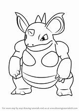 Pokemon Go Draw Nidoqueen Step Drawing sketch template