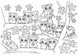 Hamtaro Hamster Hamsters Ausmalbilder Kawaii Malvorlagen Gathered Familie Azcoloring sketch template