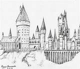 Hogwarts Drawing Harry Castle Potter Coloring Pages Drawings Colouring Hogwards Paintingvalley Hog Visit Choose Board sketch template