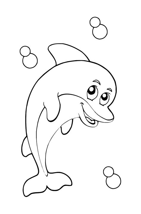 cartoon dolphin coloring page print  color