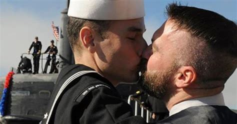 gay male couple s first kiss makes navy history