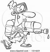 Gun Soaker Cartoon Water Man Illustration Clipart Royalty Spraying Boy Playful Armed Toonaday Vector Rf Clip sketch template