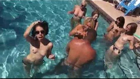 nasty amateur bitches pool party that leads into group sex