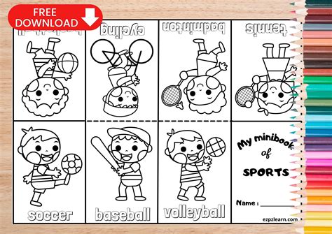 sports mini book ezpzlearncom