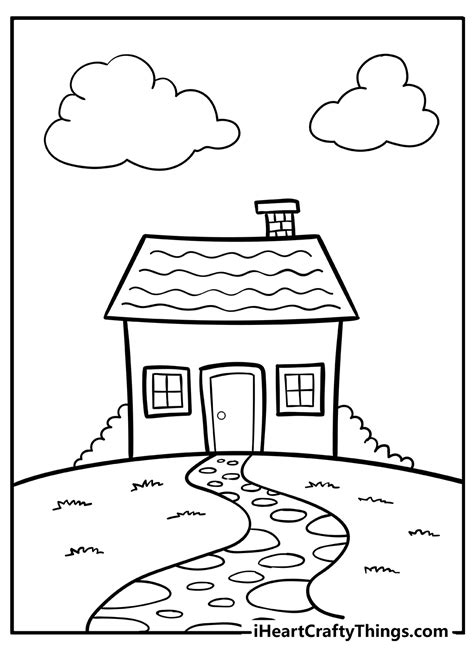house coloring pages printable blank house  vrogueco