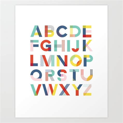 modern alphabet print art print  enframe studio society