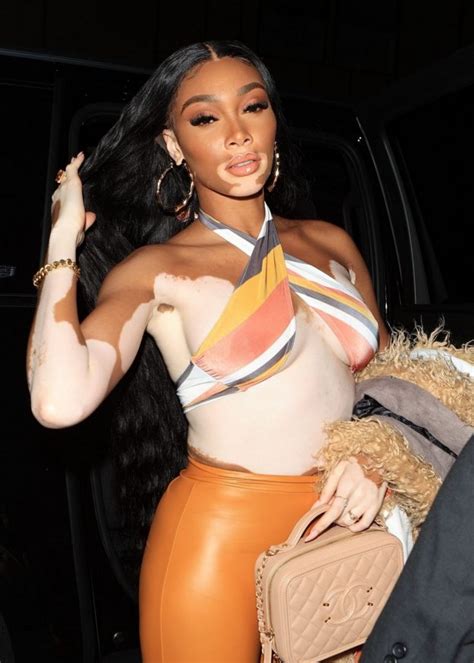 winnie harlow show her tits braless at 818 tequilla party