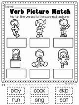 Verbs Kindergarten Worksheet Grade First Printable Second Pack Preview sketch template