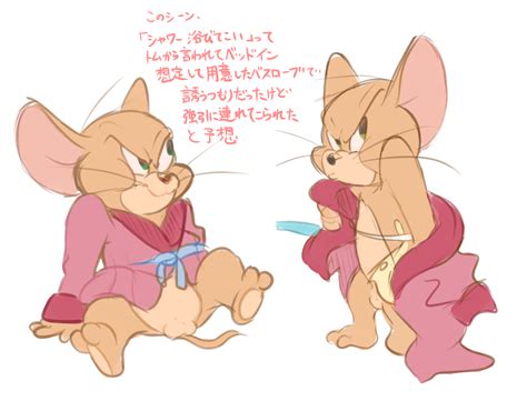 rule 34 atori balls bathrobe clothing fur japanese text jerry mouse