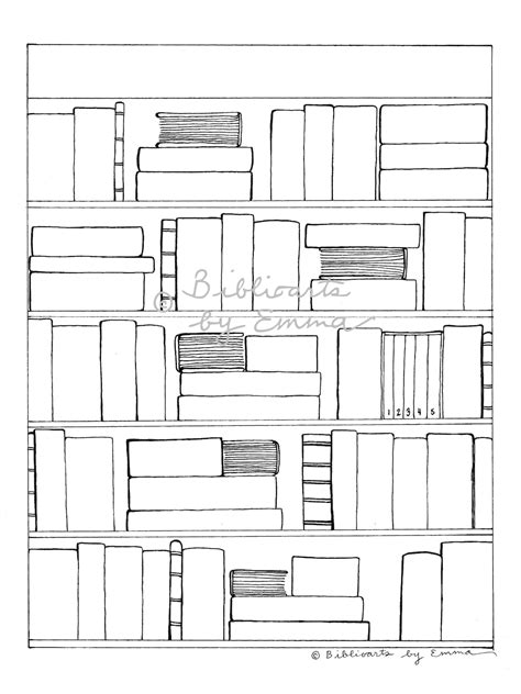 bookcase blank coloring pages