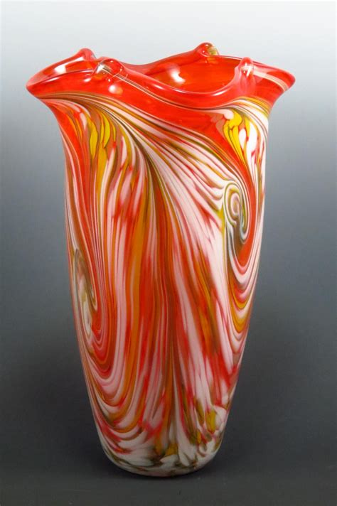 Color Pinched Vase Rosetree Blown Glass