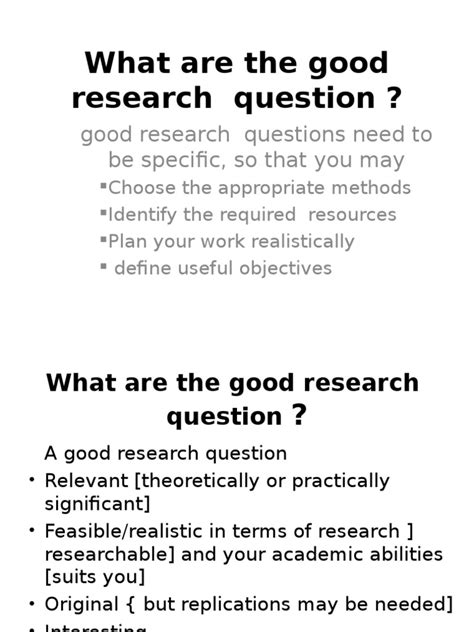 good research questionppt hypothesis educational
